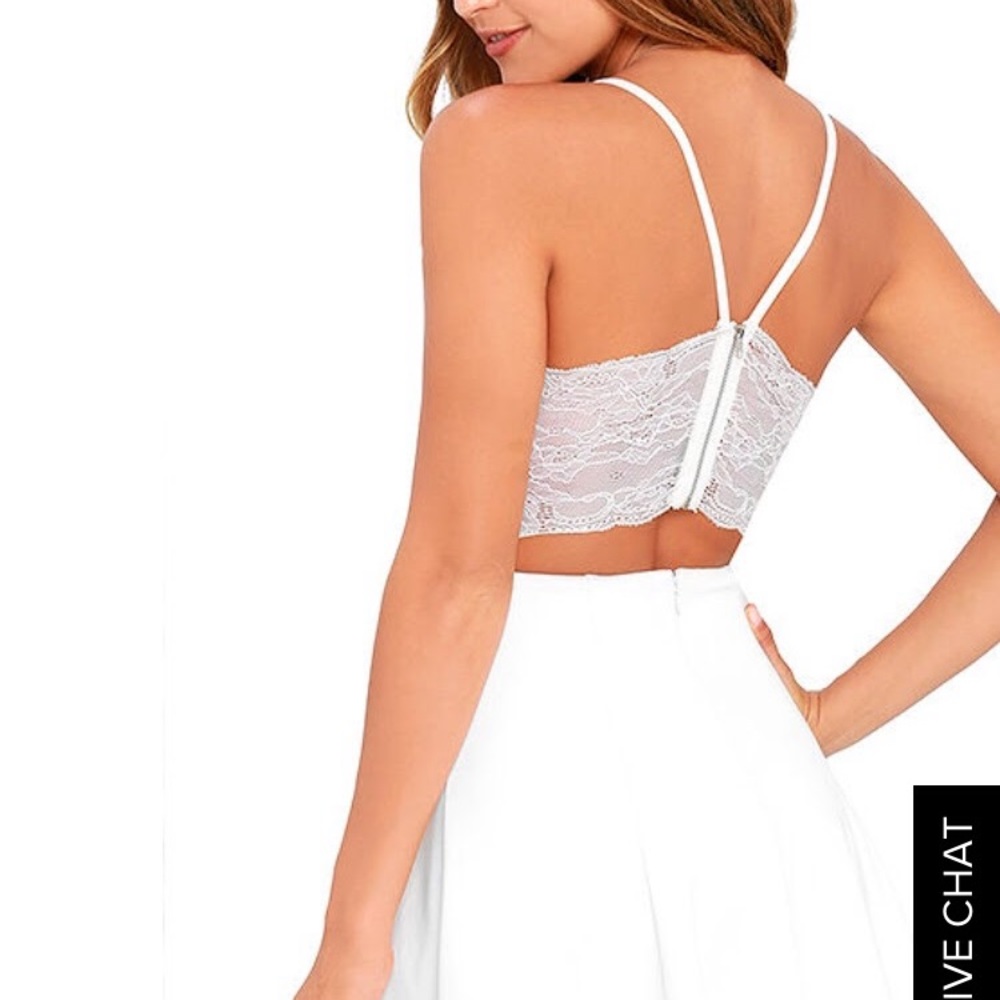 Lulu’s White Dress with Lace Detail (small)